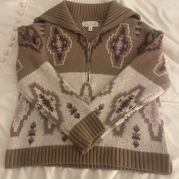 Western pattern quarter zip🤠🐄 - Picture 1 of 2